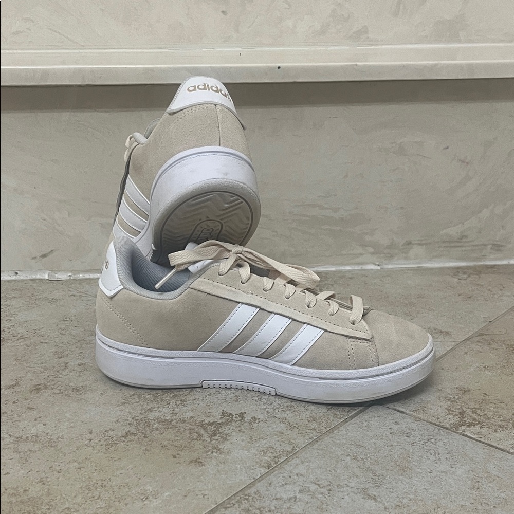 Adidas Classic Beige and White Sneakers